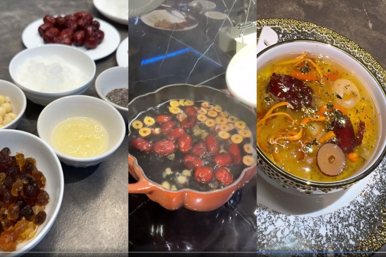 Phương Oanh bầu song thai thong dong ở nhà dưỡng nhan, ăn chè dát vàng tút sắc, xấu không nổi - 3