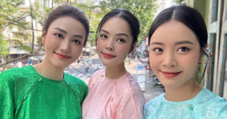 3 mỹ nhân truyền hình đọ áo dài kiểu sang chảnh, choàng chiếc khăn có giá &#34;sương sương&#34; 8 chữ số - 4