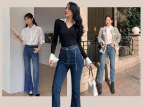 Quần jeans ống loe đang "hot" không kém quần ống rộng và 3 cách mặc sành điệu, siêu tôn dáng