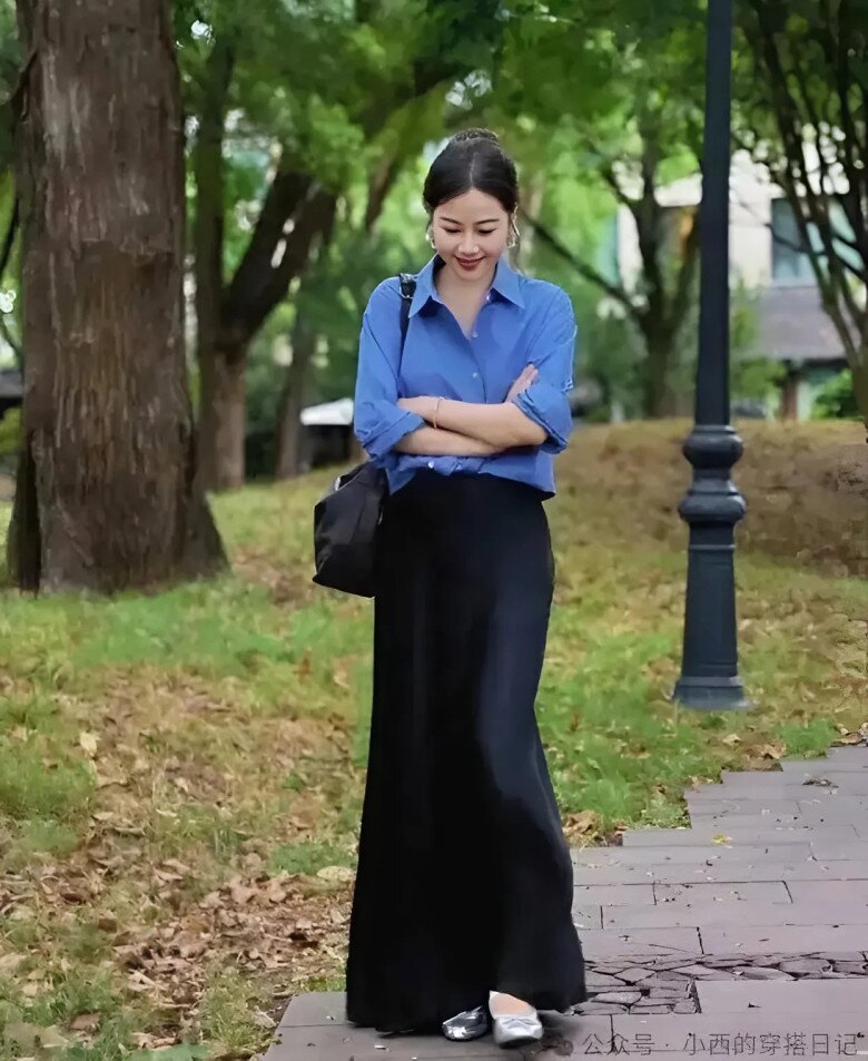4 kiểu váy kết hợp với áo sơ mi vào mùa xuân, chị em dáng người nào mặc cũng đẹp làm bạn bè phải ghen tỵ - 3