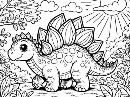 Tranh tô màu khủng long, cách trẻ mầm non học hỏi và khám phá tự nhiên qua từng nét vẽ
