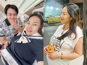 Vợ đại gia của Cao Minh Đạt bế bụng bầu sắp "vỡ chum" xuống đường bán hàng, sắc vóc tuổi U50 ai cũng ngoái nhìn