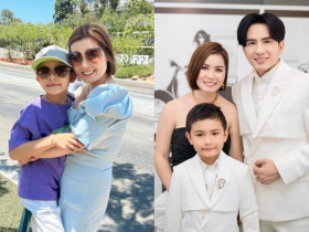 Con trai 9 tuổi nhà Đan Trường vất vả bê thùng rác cao gần bằng người, sống với mẹ ruột ở Mỹ được rèn đủ việc nhà