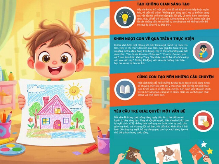 Infographic: Bí quyết nuôi dạy một đứa trẻ giỏi sáng tạo, mở ra tương lai thành công không bị AI thay thế