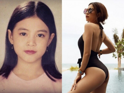 Hot girl Nhật Ký Vàng Anh bé xinh như hoa hậu, lớn ưa mặc thiếu vải khoe hông "quả đào" trước khi rộ tin sinh đôi