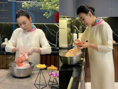 Sao Việt 24h: Phương Oanh vào bếp làm gà luộc cánh tiên hút 5 triệu view, gây chú ý với bàn tay của người hay nấu ăn