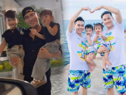 Hà Trí Quang "một nách chăm 2 con" cho Thanh Đoàn đi làm, quý tử thấy bố doanh nhân về liền "nịnh khéo"