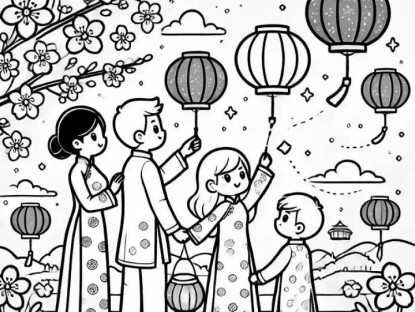 Tranh tô màu hoa đào, hoa mai giúp bé mầm non cảm nhận mùa xuân và hiểu về Tết Việt