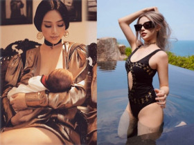 Mẹ 2 con xinh như búp bê, sống sang chảnh trong lâu đài 80 tỷ, diện nguyên "cây" hàng hiệu bế con mới sinh