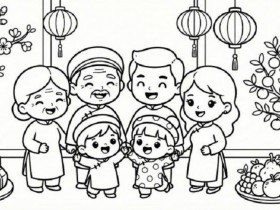 Tranh tô màu những hoạt động vui ngày Tết, bé vừa sáng tạo sắc xuân, vừa làm đẹp ký ức tuổi thơ