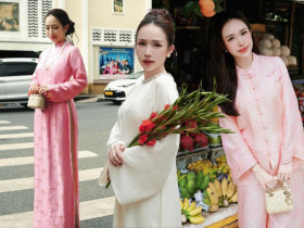 "Đối thủ" của Chi Pu dịp Tết qua: Mỗi ngày một bộ áo dài, bà ba không trùng lặp, phối với túi trăm triệu đi chợ