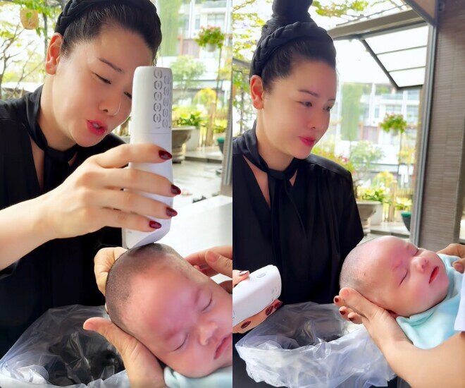 Con gái Nhật Kim Anh có kiểu tóc tém cá tính sau thời gian bị cạo trọc đầu, đôi mi cong vút như búp bê Tây - 3