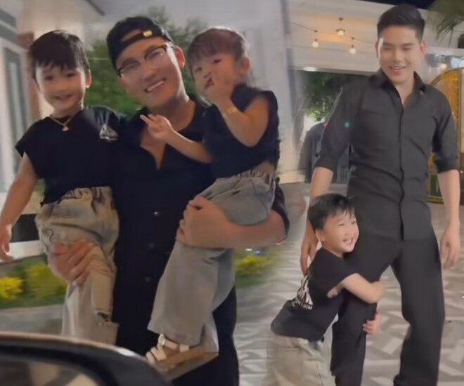 Hà Trí Quang "một nách chăm 2 con" cho Thanh Đoàn đi làm, quý tử thấy bố doanh nhân về liền "nịnh khéo" - 1