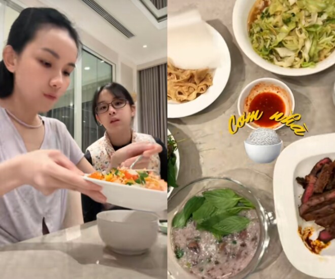 Hoa hậu Thùy Lâm nấu cơm nhà không "cao lương mỹ vị", ái nữ 12 tuổi vẫn thích được đút ăn từng muỗng - 1