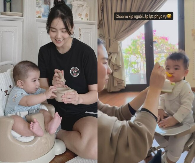 MC Mai Ngọc "áp lực" khi phục vụ quý tử từng bữa, "thiếu gia Bắc Ninh" háu ăn bảo sao phát triển vượt trội - 1