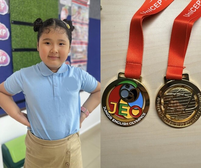 Con gái lai của Hoa hậu Hương Giang đoạt 2 huy chương vàng quốc tế, ngoại hình đáng yêu, là "bản sao" của bố người Trung Quốc - 1