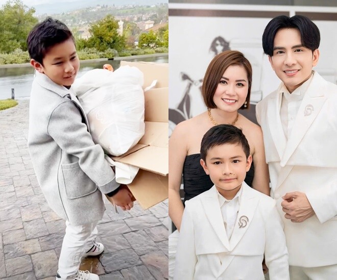 Con trai 9 tuổi nhà Đan Trường vất vả bê thùng rác cao gần bằng người, sống với mẹ ruột ở Mỹ được rèn đủ việc nhà - 1