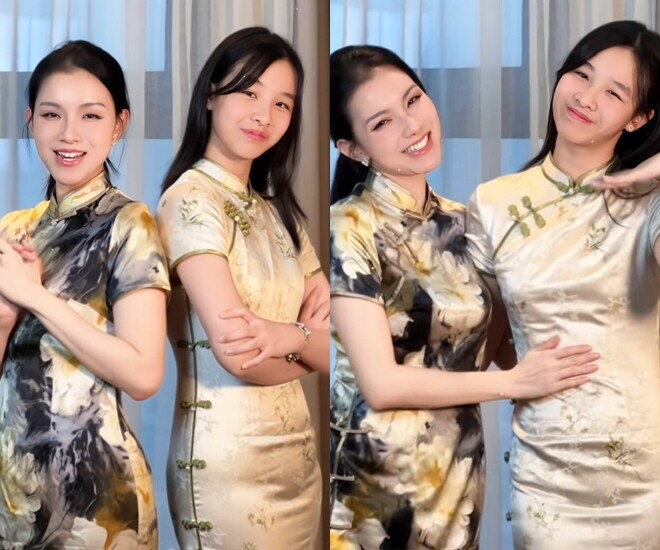 Hoa hậu Thùy Lâm đứng với con gái nhìn hệt 2 chị em, ái nữ 13 tuổi có ngoại hình như "bạch nguyệt quang xứ Trung" - 1