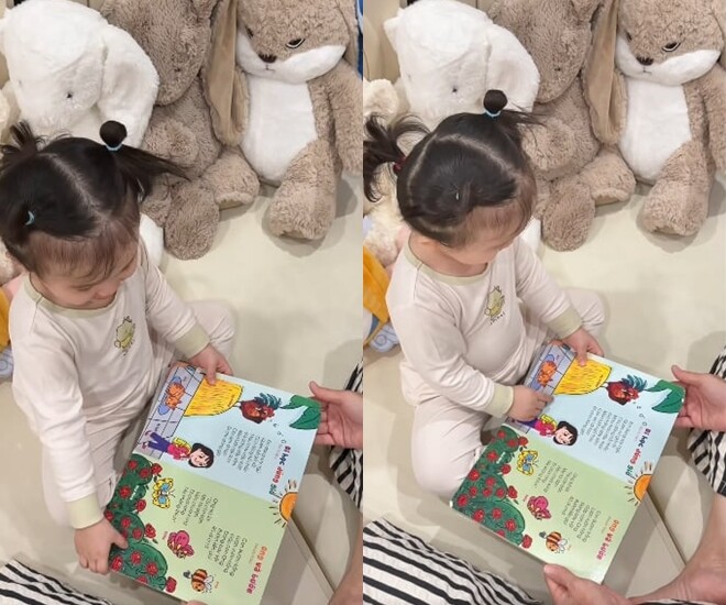 Sao Việt 24h: Con gái lai Hàn Quốc của Sam gây bất ngờ vì thông minh vượt tuổi, mới lên 2 đã "đọc sách" cực chuẩn - 1