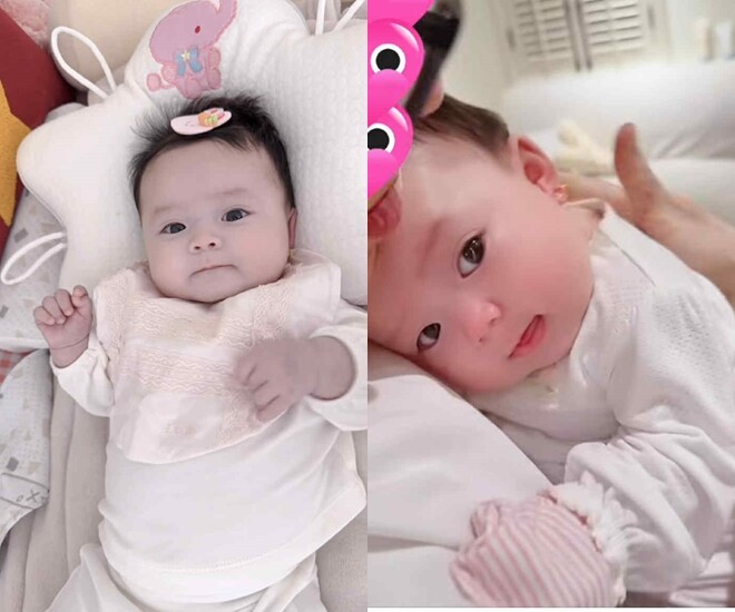 Sao Việt 24h: Con gái NSƯT Vũ Luân - Phương Lê đã biết "méc" bố vì bị làm đau, 2 tháng tuổi "nói chuyện" liên tục - 1