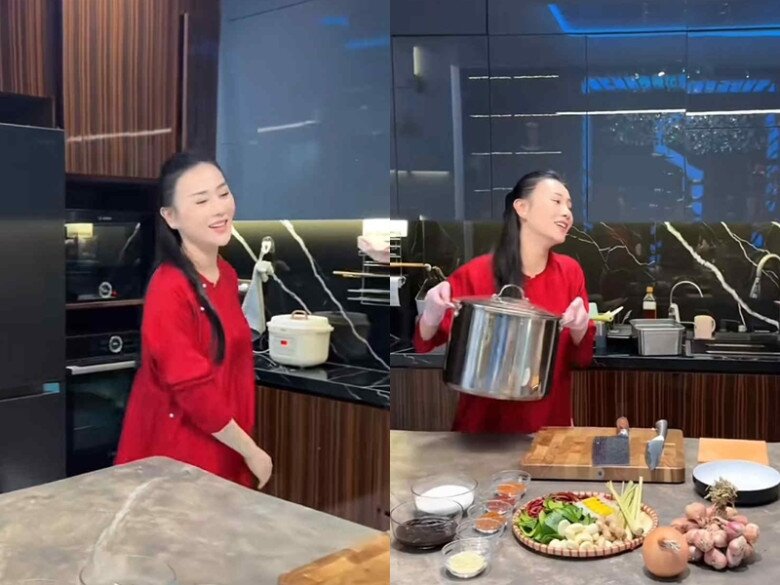 Sao Việt 24h: Phương Oanh thần sắc tươi tắn, diện áo dài vào bếp nấu ăn ngày Tết, được khen chỉn chu và không "làm màu" - 3