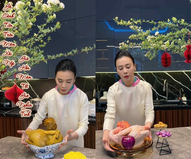 Sao Việt 24h: Phương Oanh vào bếp làm gà luộc cánh tiên hút 5 triệu view, gây chú ý với bàn tay của người hay nấu ăn - 1