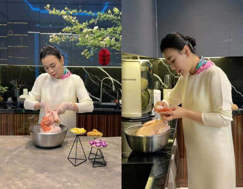 Sao Việt 24h: Phương Oanh vào bếp làm gà luộc cánh tiên hút 5 triệu view, gây chú ý với bàn tay của người hay nấu ăn - 2