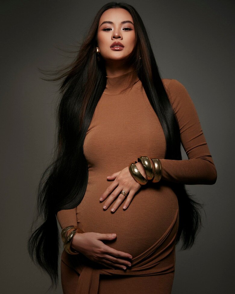 Không nhận ra mỹ nhân Việt thi Hoa hậu: Dính bầu bụng rạn vượt mặt, chồng doanh nhân kêu "Phá thế" - 7