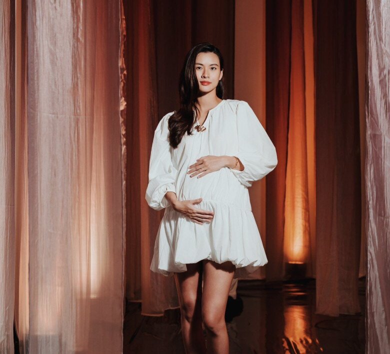 Không nhận ra mỹ nhân Việt thi Hoa hậu: Dính bầu bụng rạn vượt mặt, chồng doanh nhân kêu "Phá thế" - 5