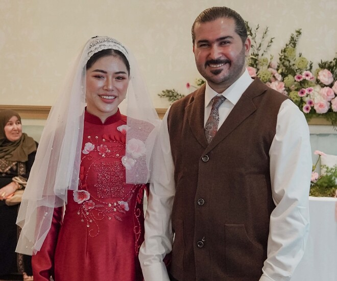 Cô dâu Việt được chồng Ả Rập Xê Út cầu hôn trên trực thăng ở Dubai, rước dâu bằng xế hộp bạc tỷ - 1