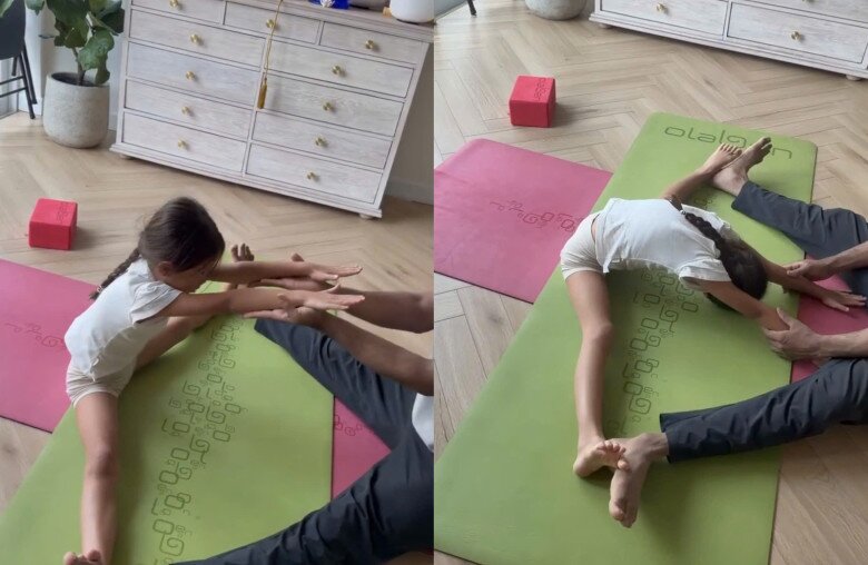 Bé Lisa nhà Hồ Ngọc Hà tập yoga uốn cong người như làm xiếc, tay chân "dài ngoằng" chuẩn gen mẹ - 2