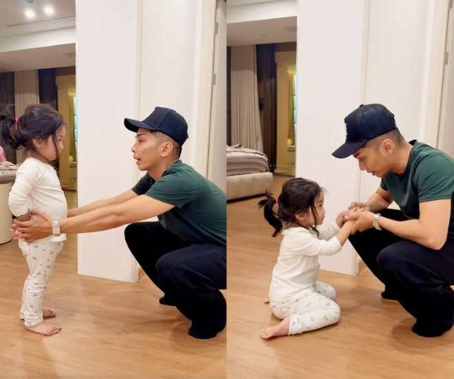 Phan Hiển "làm việc" với út cưng vì "ăn hiếp" anh trai Kubi, bé Lisa hưởng trọn gen mẹ nay rõ nét cực xinh - 1