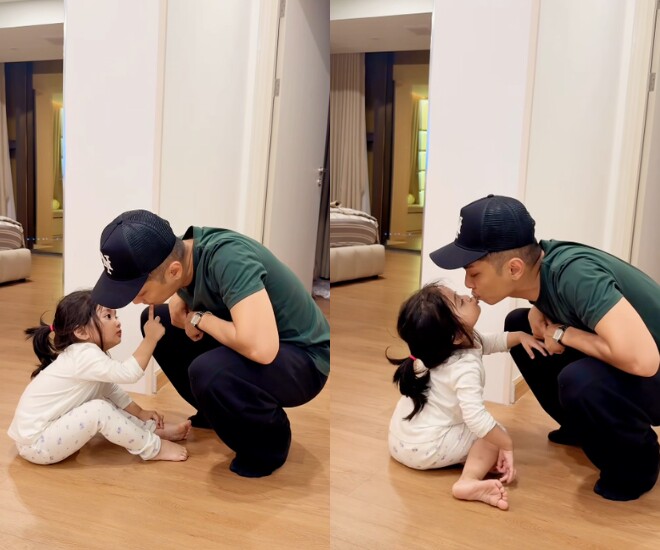 Phan Hiển "làm việc" với út cưng vì "ăn hiếp" anh trai Kubi, bé Lisa hưởng trọn gen mẹ nay rõ nét cực xinh - 2