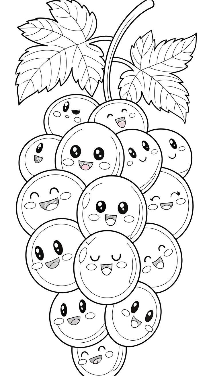 20 bức tranh tô màu rau củ, trái cây có khuôn mặt cười ngộ nghĩnh, bé vừa chơi vừa học về thực phẩm - 15