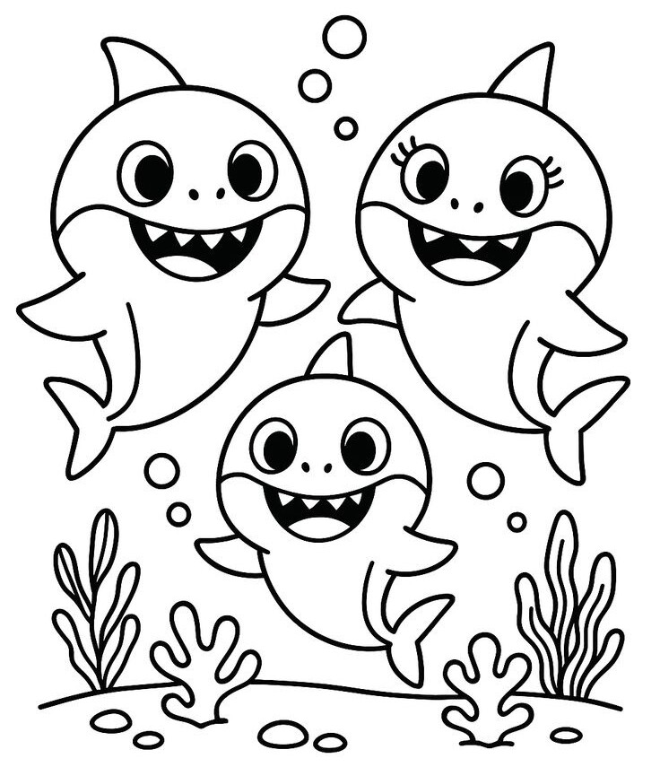 Tranh tô màu Baby Shark: Hoạt động nhỏ nhưng mang đến lợi ích lớn cho trẻ mầm non - 1