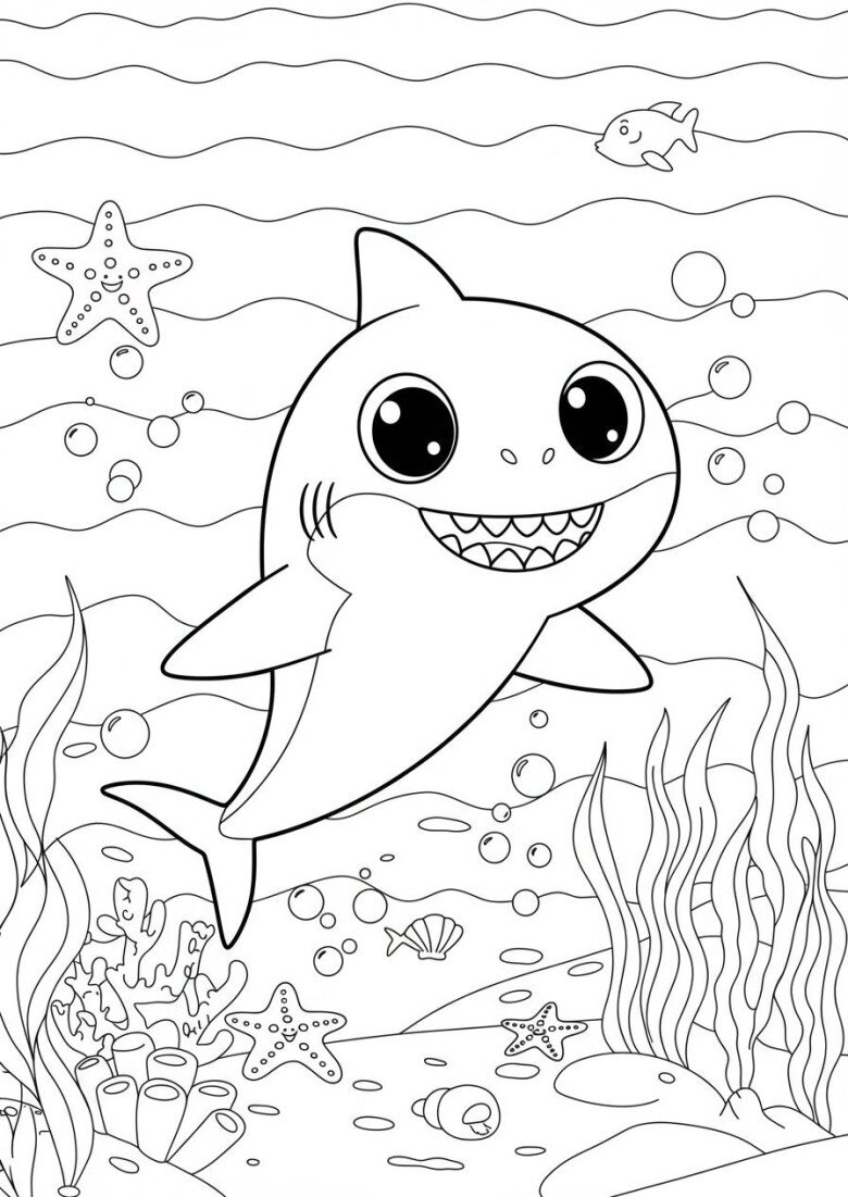 Tranh tô màu Baby Shark: Hoạt động nhỏ nhưng mang đến lợi ích lớn cho trẻ mầm non - 10