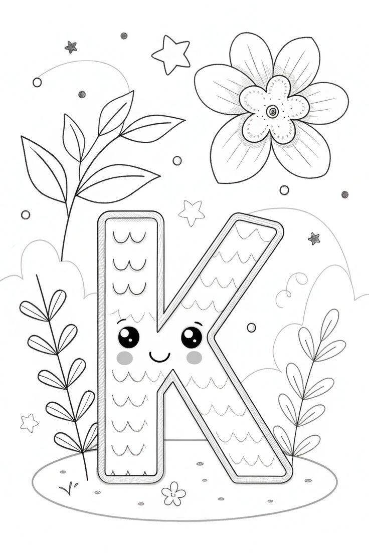 Tranh tô màu 20 chữ cái, cách trẻ mầm non làm quen với mặt chữ bằng màu sắc, trải nghiệm niềm vui học tập - 11