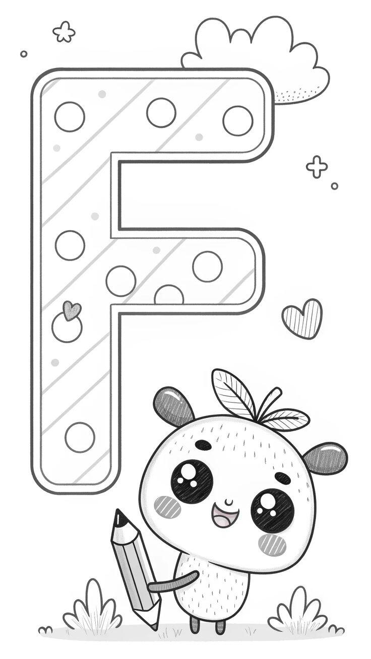 Tranh tô màu 20 chữ cái, cách trẻ mầm non làm quen với mặt chữ bằng màu sắc, trải nghiệm niềm vui học tập - 6