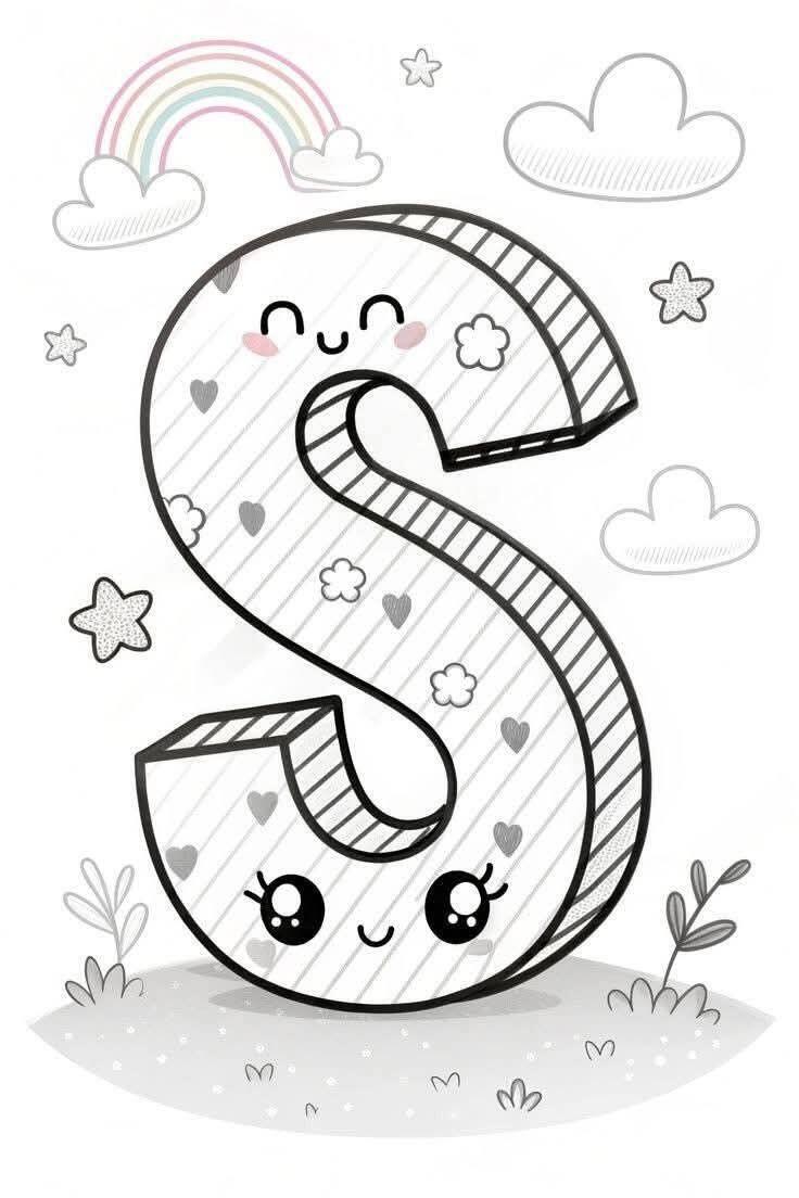 Tranh tô màu 20 chữ cái, cách trẻ mầm non làm quen với mặt chữ bằng màu sắc, trải nghiệm niềm vui học tập - 19