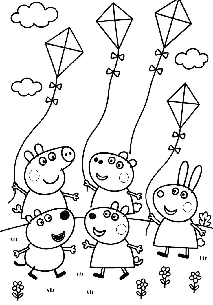 Tranh tô màu gia đình Peppa Pig, cách bé mầm non học về tình thân qua màu sắc - 10