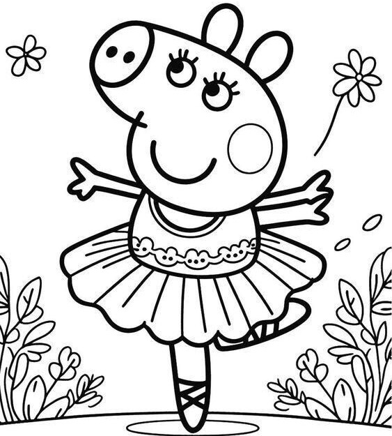 Tranh tô màu gia đình Peppa Pig, cách bé mầm non học về tình thân qua màu sắc - 15