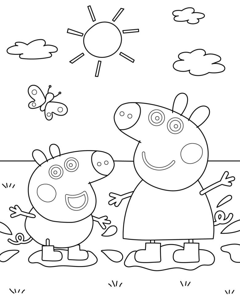 Tranh tô màu gia đình Peppa Pig, cách bé mầm non học về tình thân qua màu sắc - 9