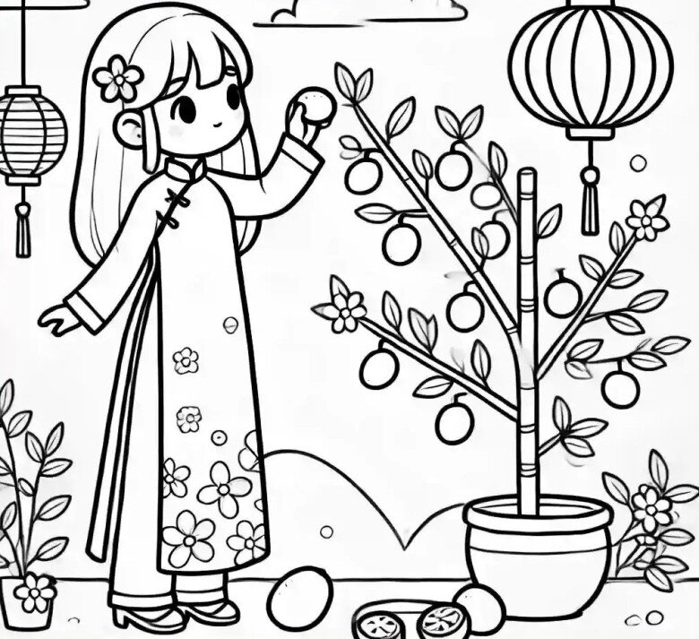 Tranh tô màu hoa đào, hoa mai giúp bé mầm non cảm nhận mùa xuân và hiểu về Tết Việt - 2