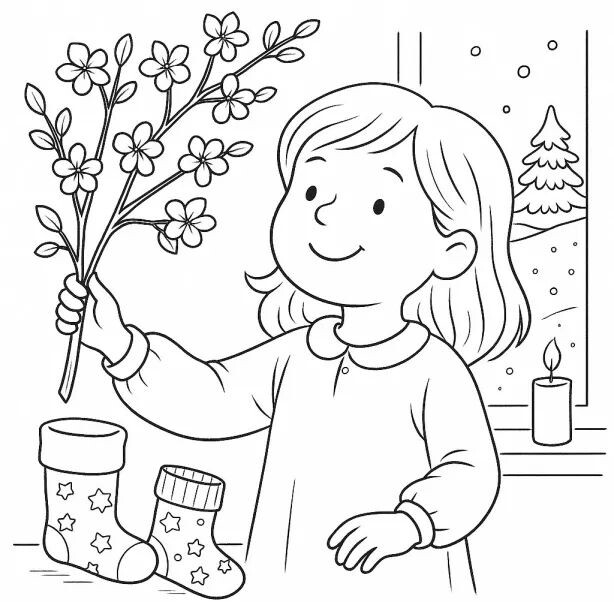 Tranh tô màu hoa đào, hoa mai giúp bé mầm non cảm nhận mùa xuân và hiểu về Tết Việt - 16