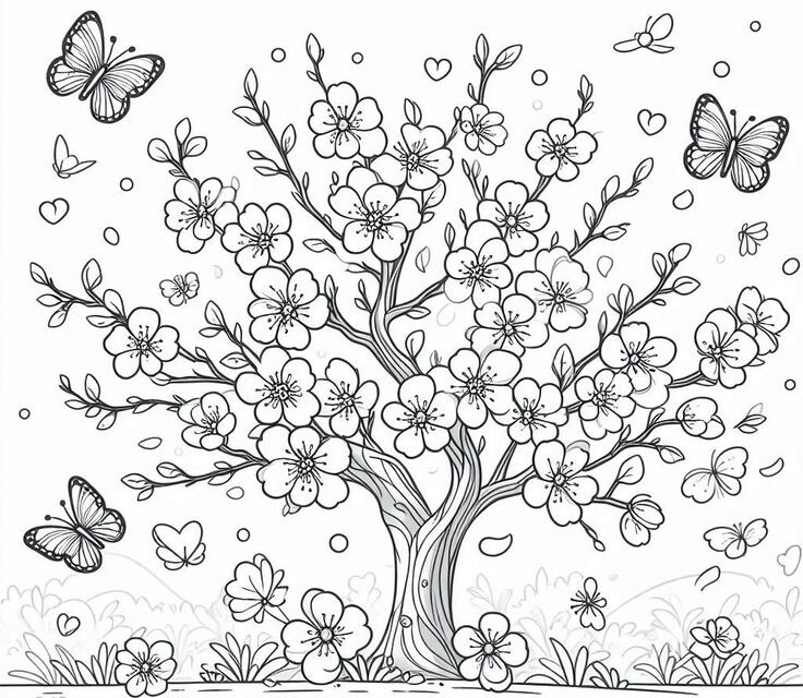 Tranh tô màu hoa đào, hoa mai giúp bé mầm non cảm nhận mùa xuân và hiểu về Tết Việt - 8