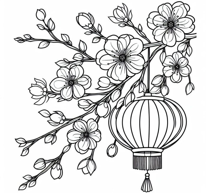 Tranh tô màu hoa đào, hoa mai giúp bé mầm non cảm nhận mùa xuân và hiểu về Tết Việt - 9