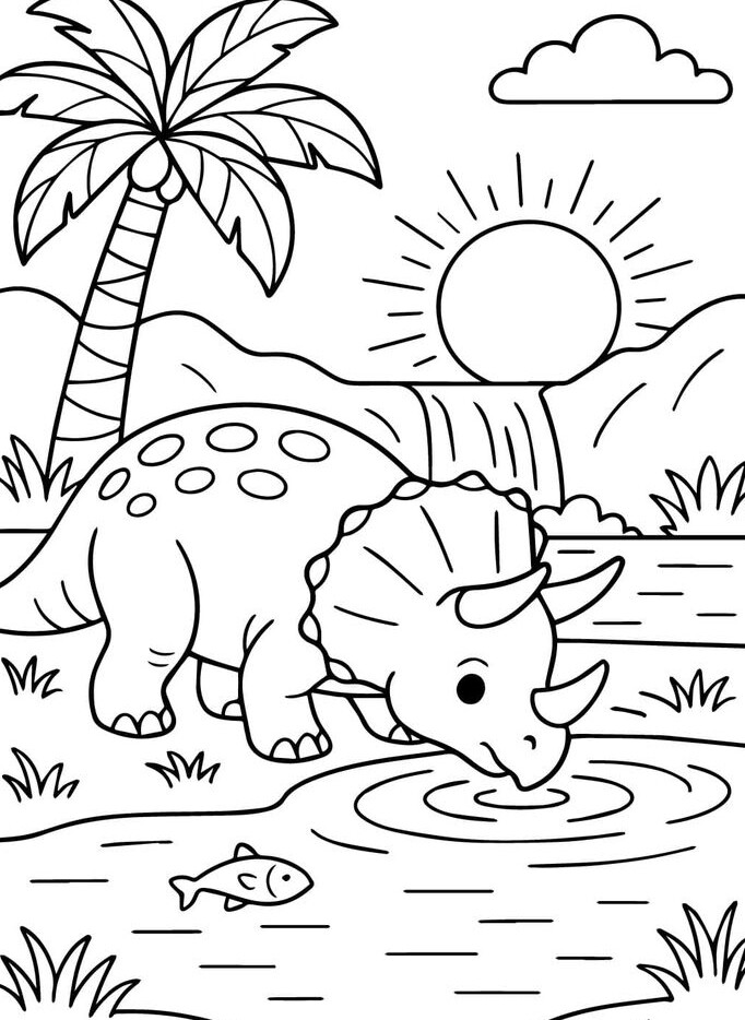 Tranh tô màu khủng long, cách trẻ mầm non học hỏi và khám phá tự nhiên qua từng nét vẽ - 9