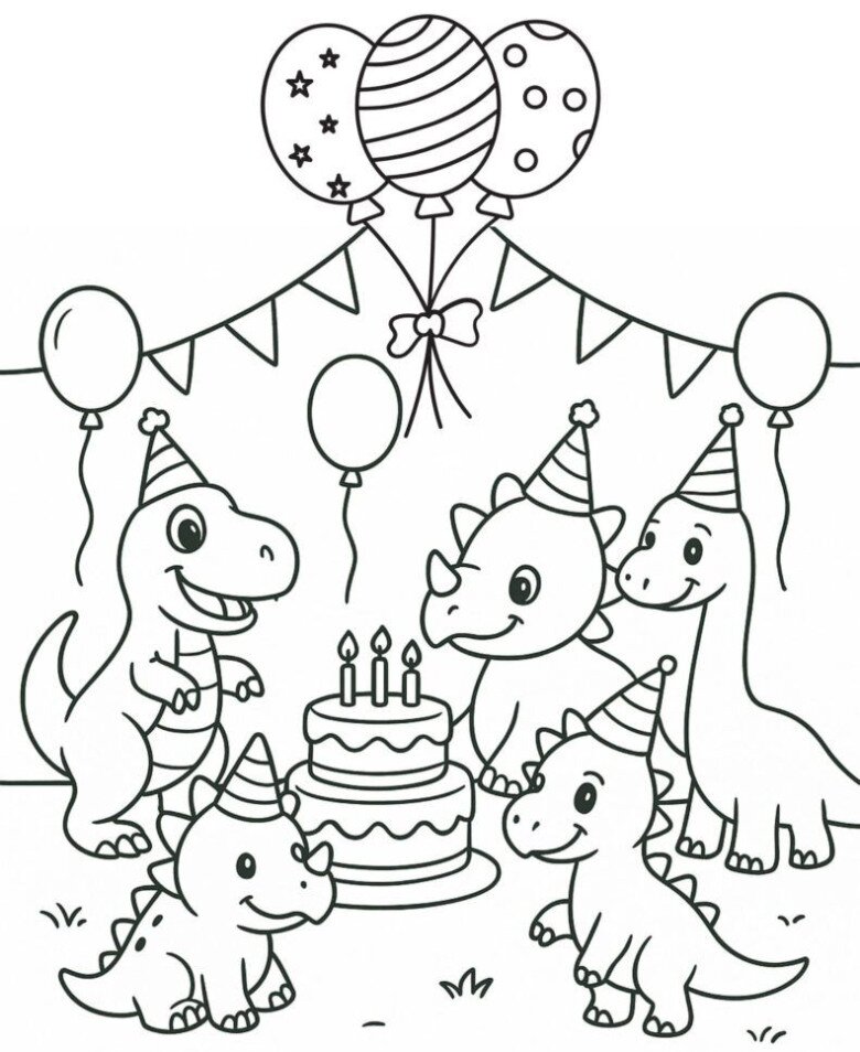 Tranh tô màu khủng long, cách trẻ mầm non học hỏi và khám phá tự nhiên qua từng nét vẽ - 11