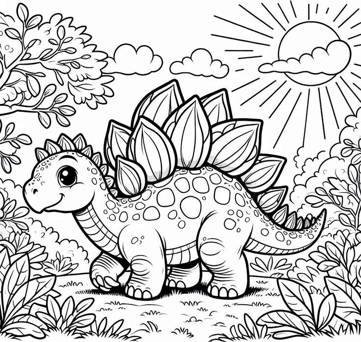 Tranh tô màu khủng long, cách trẻ mầm non học hỏi và khám phá tự nhiên qua từng nét vẽ - 14