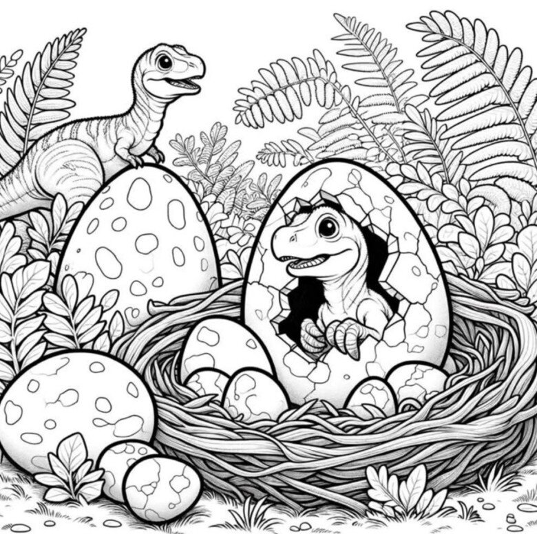 Tranh tô màu khủng long, cách trẻ mầm non học hỏi và khám phá tự nhiên qua từng nét vẽ - 17